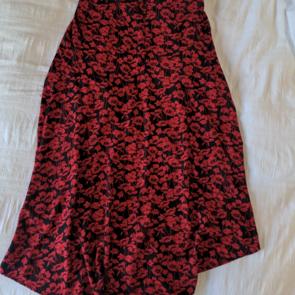 Skirt in Red and Black Floral - Picture 2 of 7